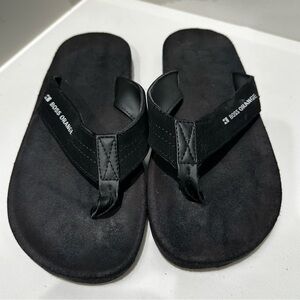 Vintage Hugo Boss Orange Mens Flip Flops Black Size 41/42 US 8/9 Beach Pool